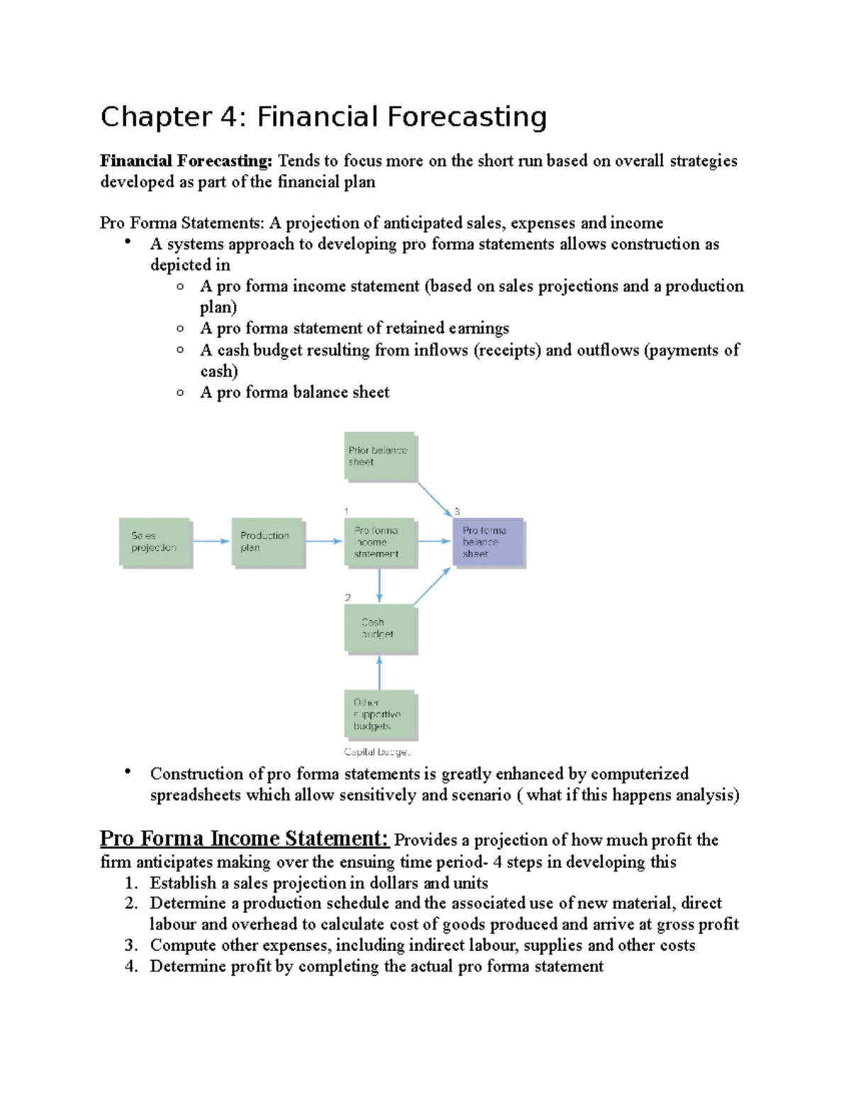 Chapter 4 - Financial Forecasting Summary and Key Concepts - Studocu