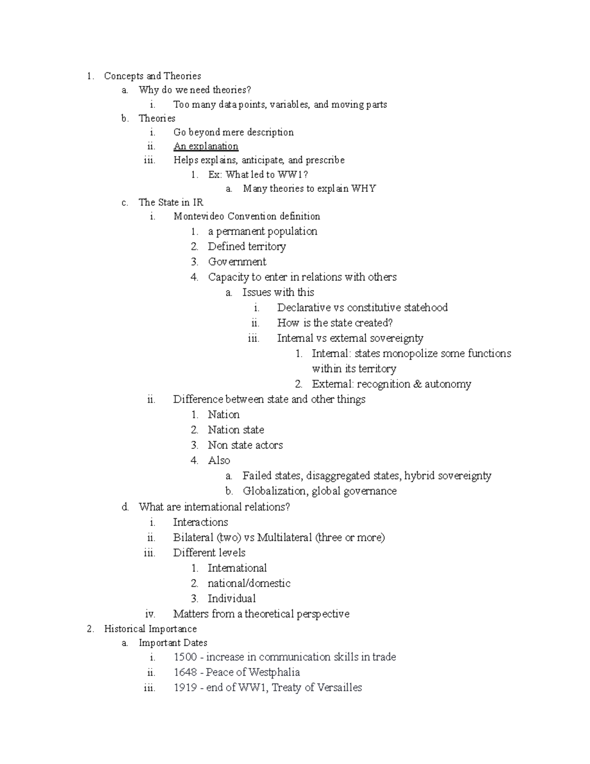 IR 101 - International Relations Theories: Exam Prep Guide - Studeersnel