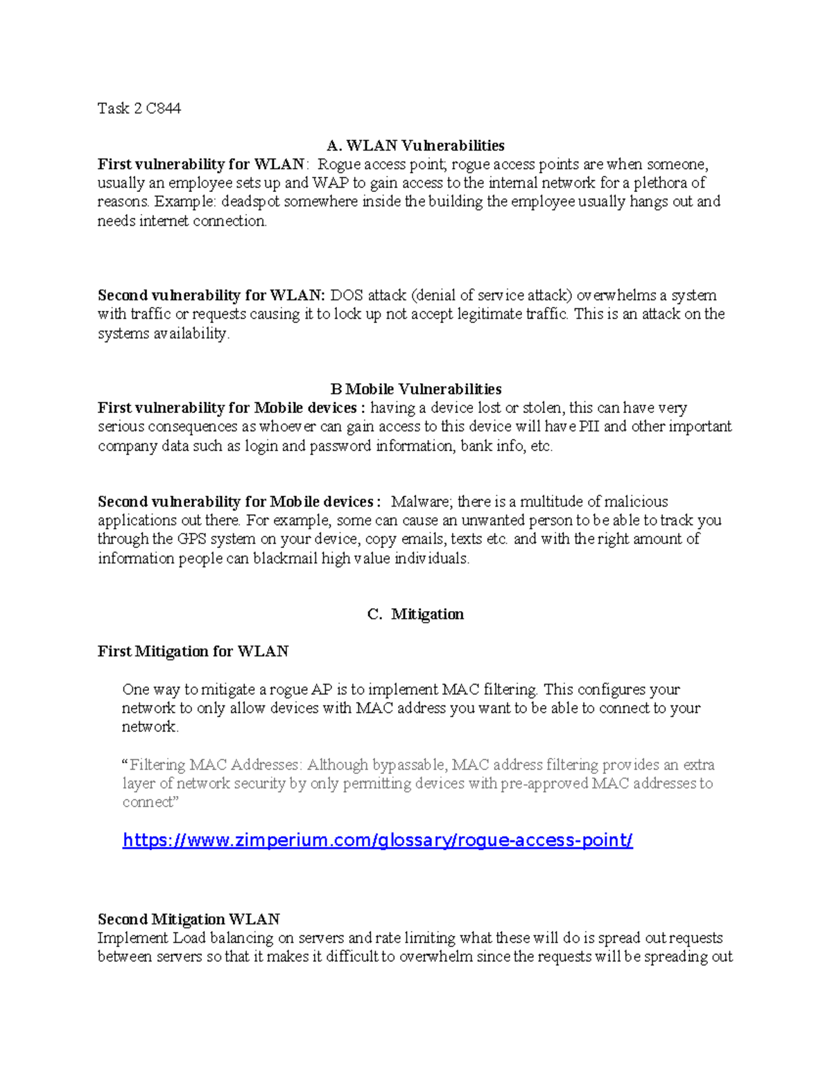 Emerging Technologies in Cyber Security C844 Task 2 Passed - Task 2 C A ...