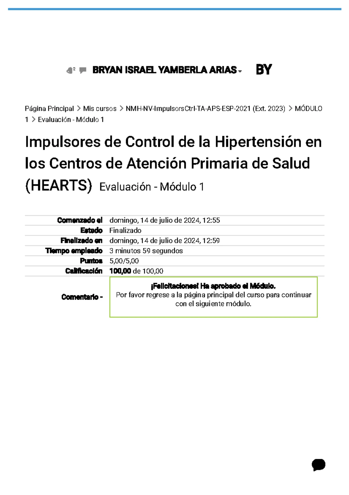 Modulo 6: Evaluación de Control de Hipertensión (HEARTS) en CAPS - Studocu