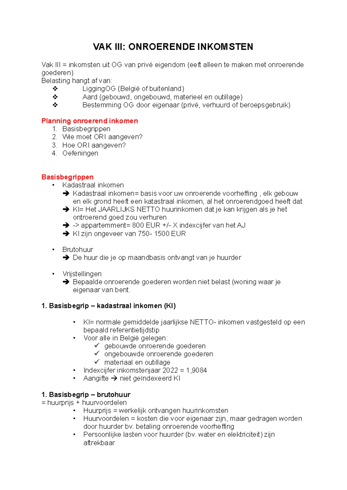 VAK IV: Beroepsinkomsten en Beroepskosten voor Werknemers (WN's) - Studocu