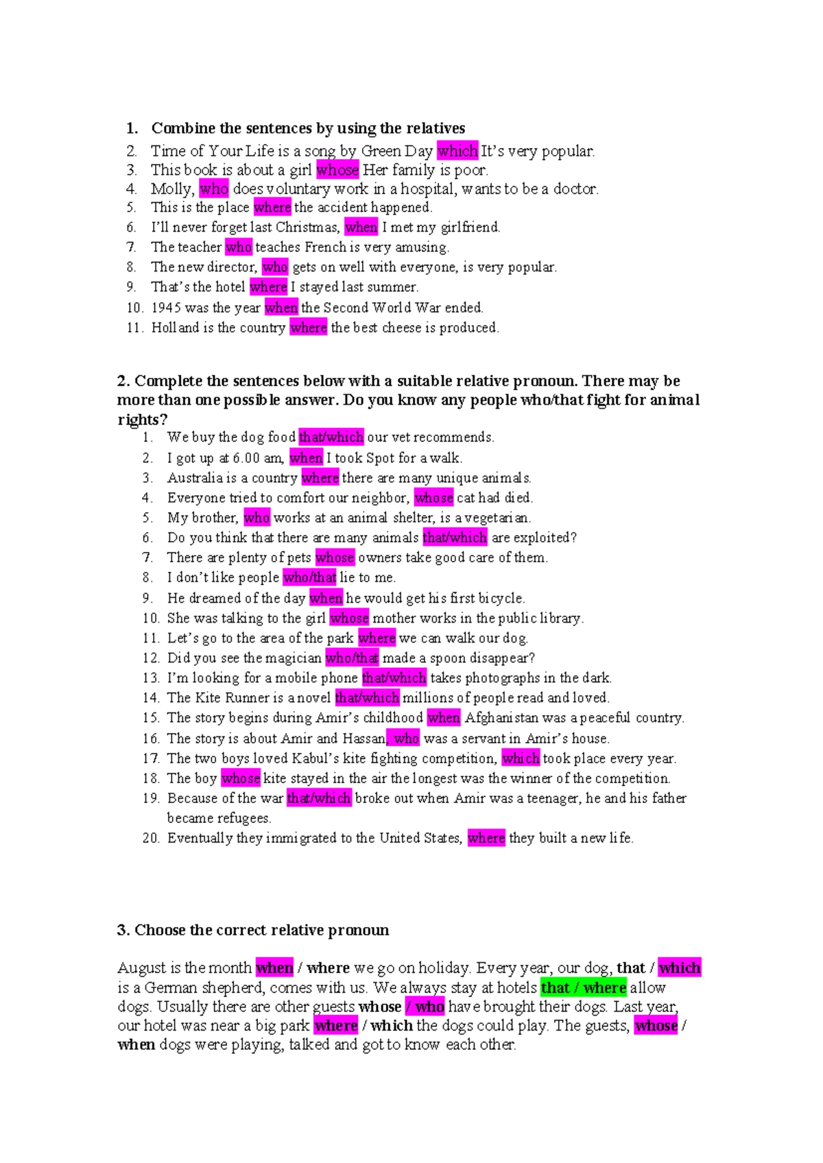 Conditional Sentences Practice & Paraphrasing Exercises - Studocu