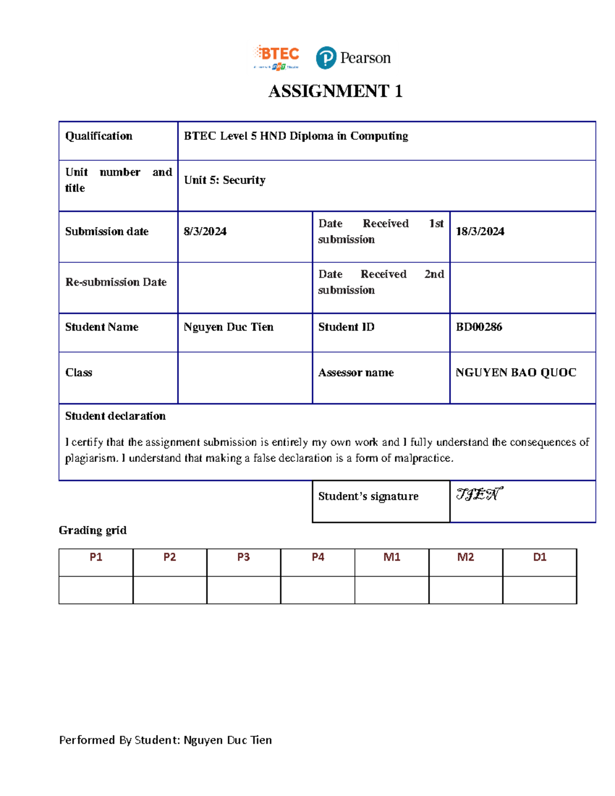 7406 BD00286 SE06202 BTEC HND Security Risk Analysis Assignment - Studocu