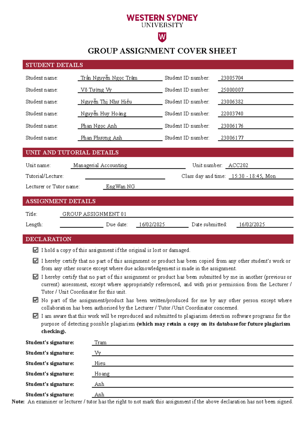 MA - Managerial Accounting Group Assignment 1 Submission - Studocu