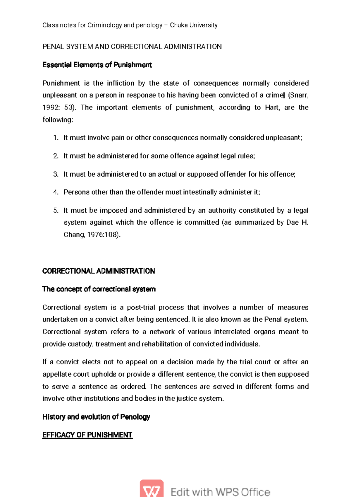 Class Notes on PENAL SYSTEM & CORRECTIONAL ADMINISTRATION - Criminology ...