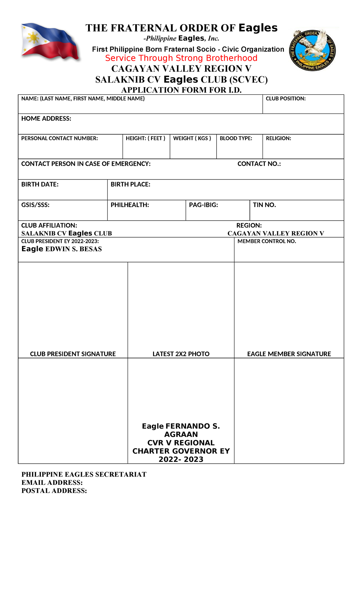 Scvec-Application-Form - THE FRATERNAL ORDER OF Eagles -Philippine ...