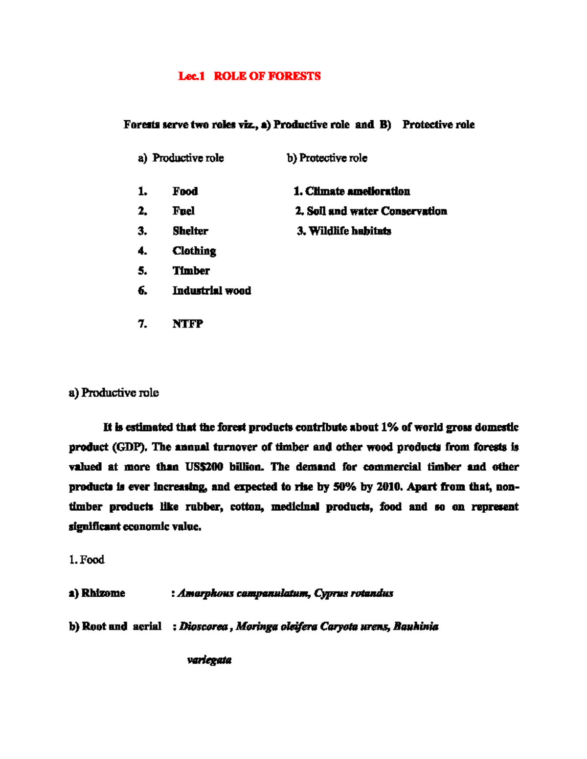 Social and Farm Forestry Lecture Notes 1 - Studocu