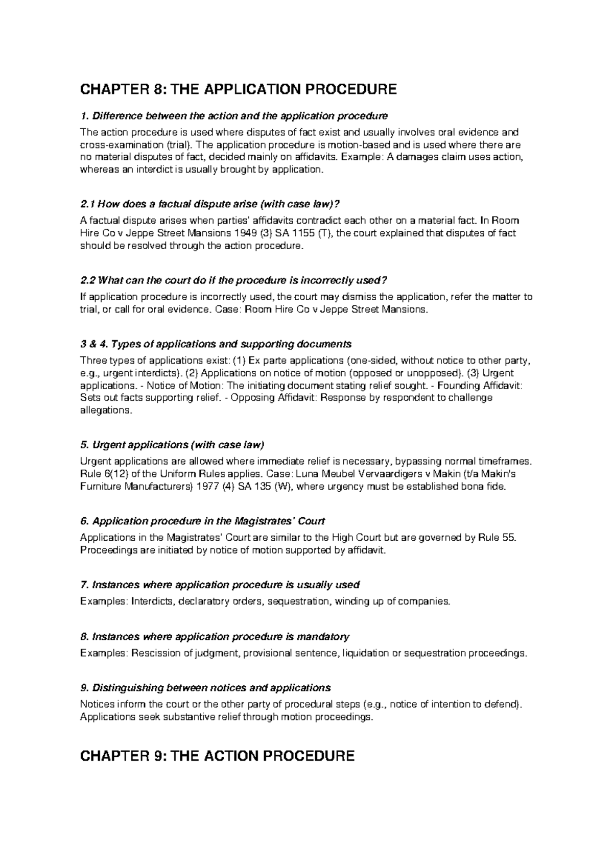 Civil Procedure QA (8-10): Application & Action Procedures Explained ...