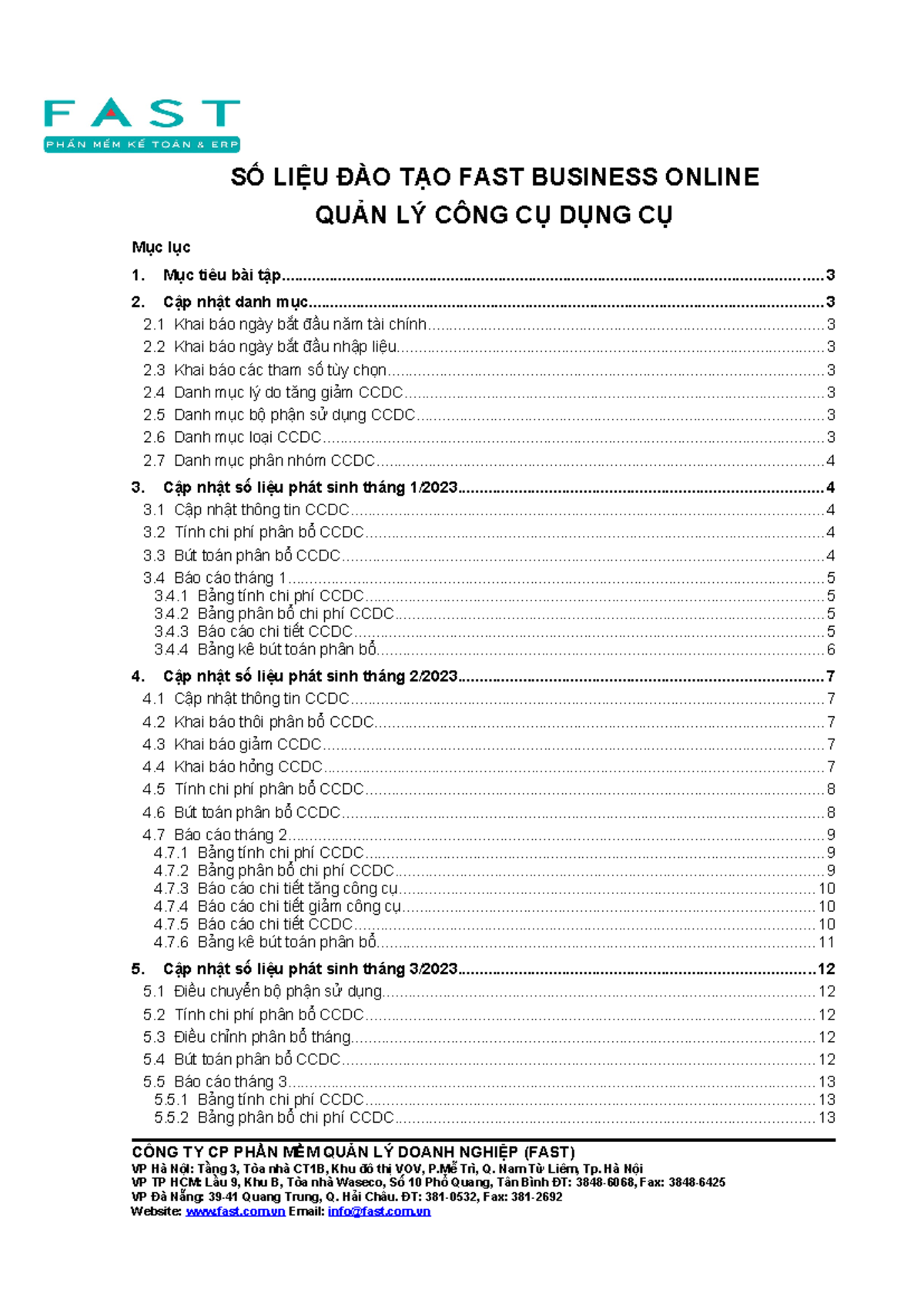 07.FAST.FBO.SLDT. Quan ly CCDC - SỐ LIỆU ĐÀO TẠO FAST BUSINESS ONLINE ...