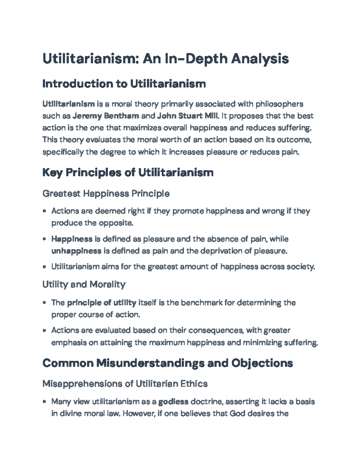 Utilitarianism: Key Principles, Objections, and Ethical Implications ...