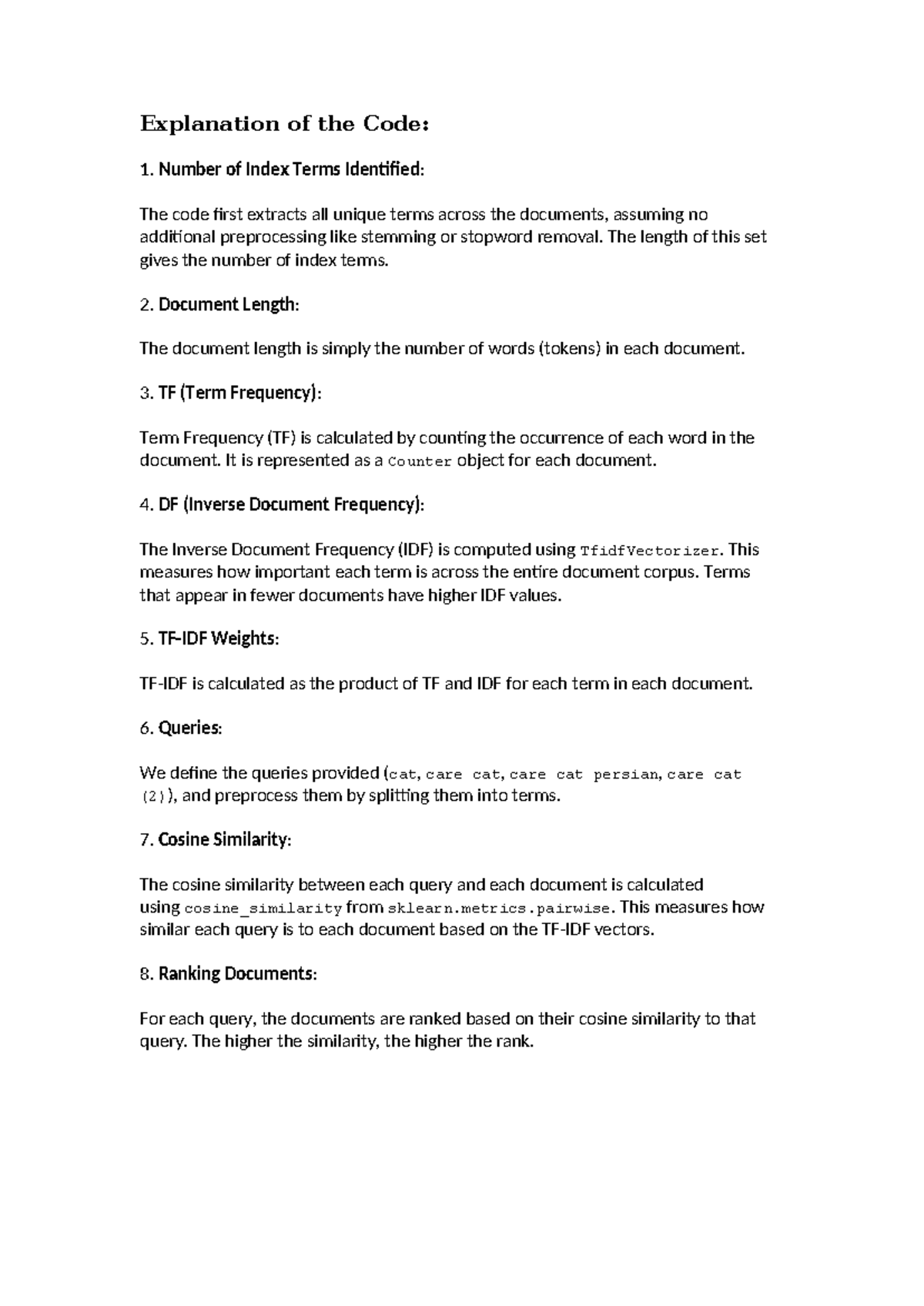 Description - essays for internship - Explanation of the Code: Number ...