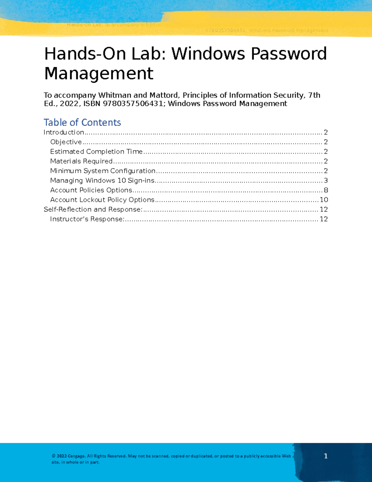 Hands-On Lab 9780357506431: Windows Password Management Strategies ...