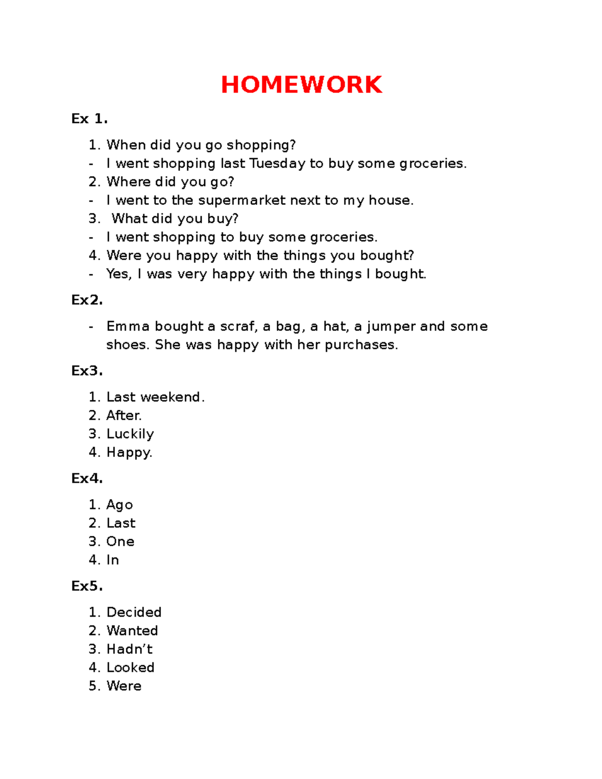 Homework 1: Shopping Experiences and Reflections - Studocu