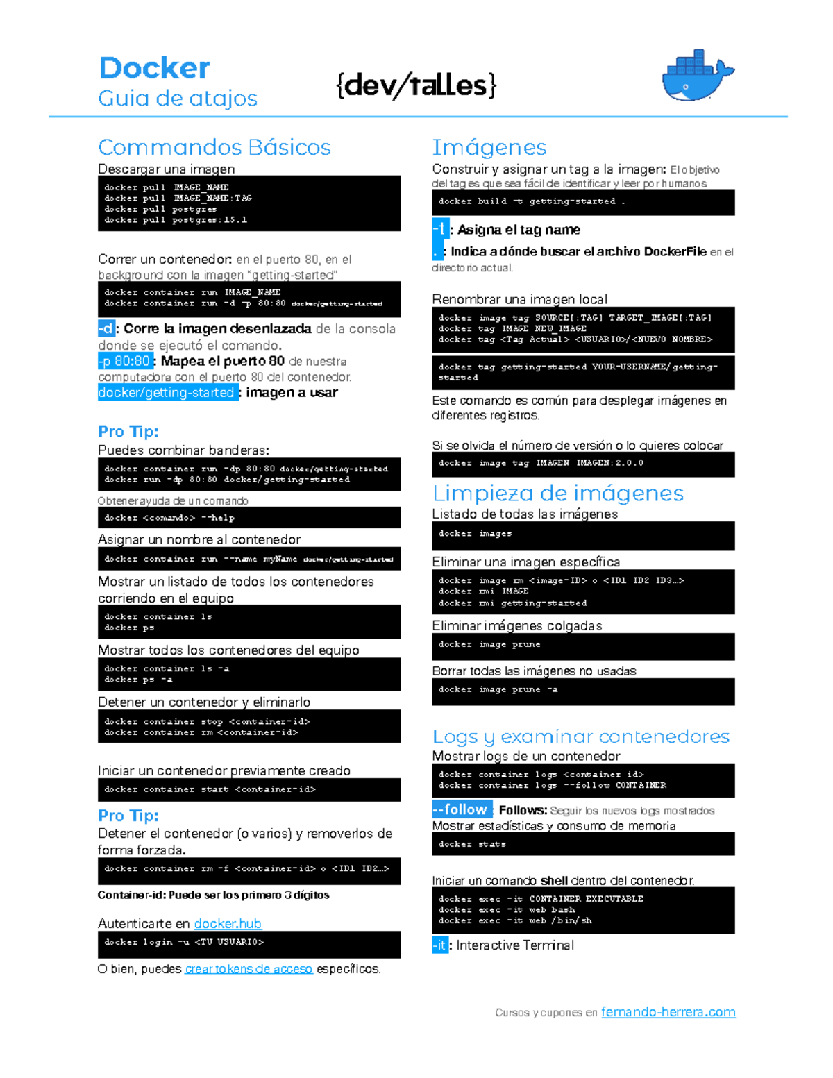 Guía de Atajos de Docker - Docker Cheat Sheet para Estudiantes - Studocu