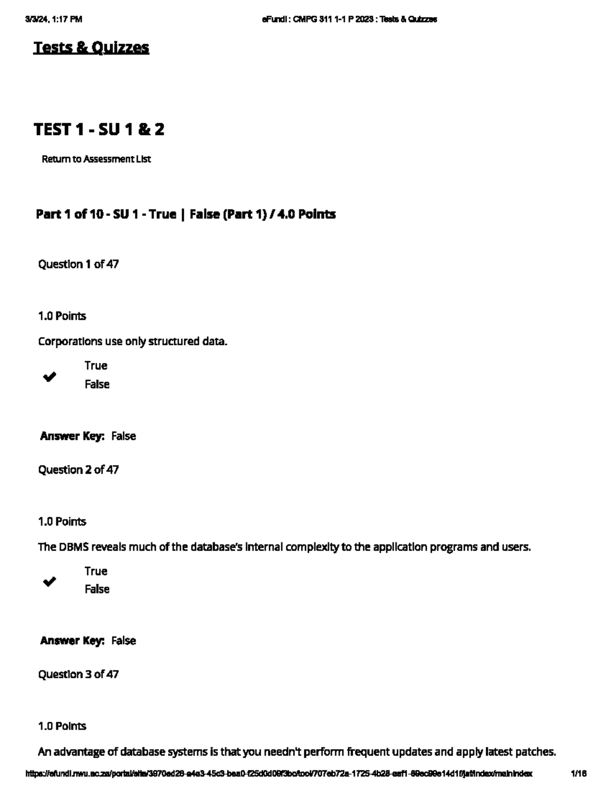 CMPG311-CT1 - Class Test 1 Study Guide 2023 - Studocu