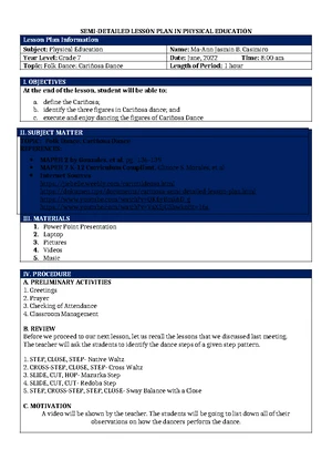 Detailed Lesson Plan for Volleyball (MAPEH 7 - 4th Quarter) - Studocu