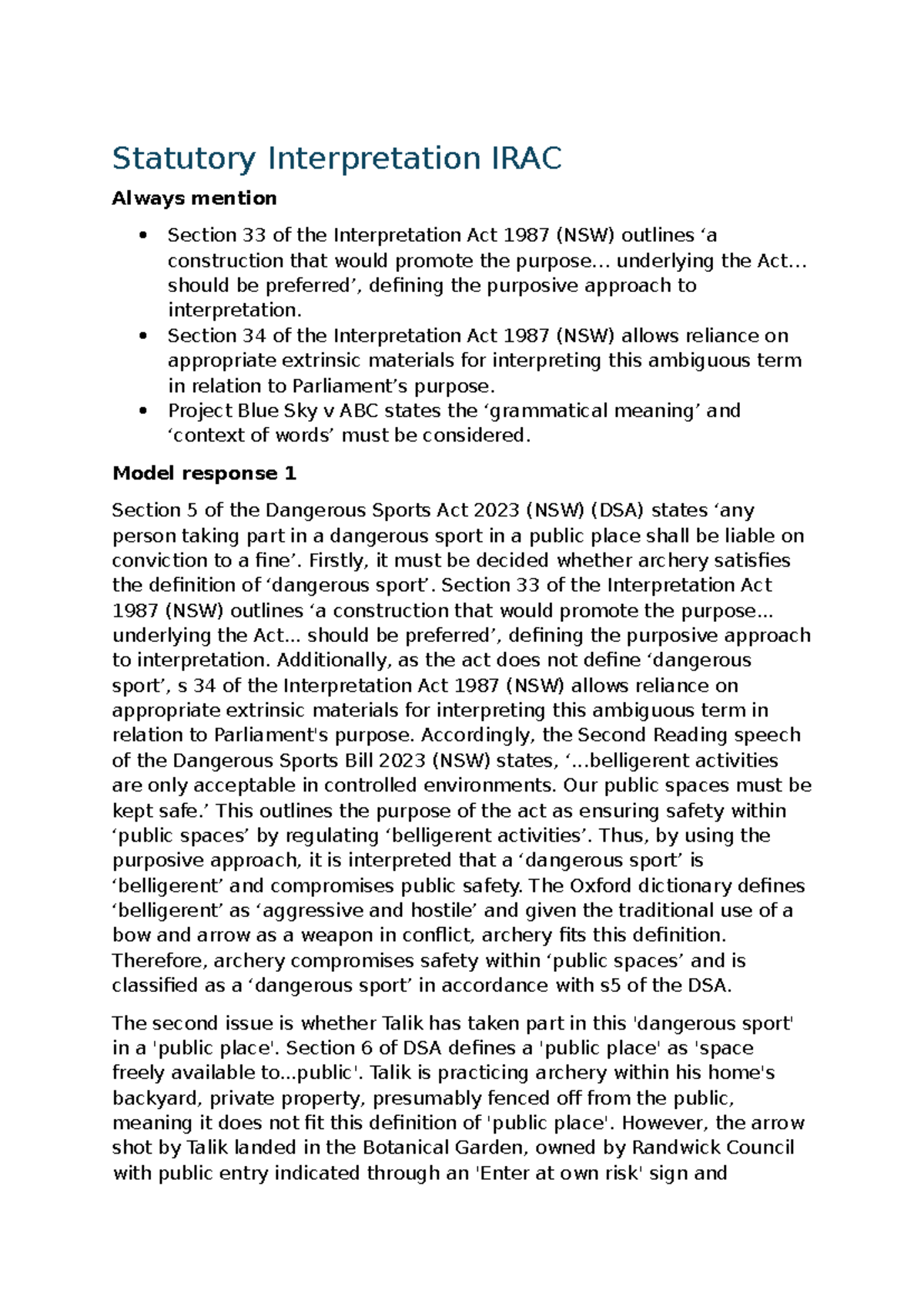 Laws1052 Test Prep: Statutory Interpretation & Legal Principles ...