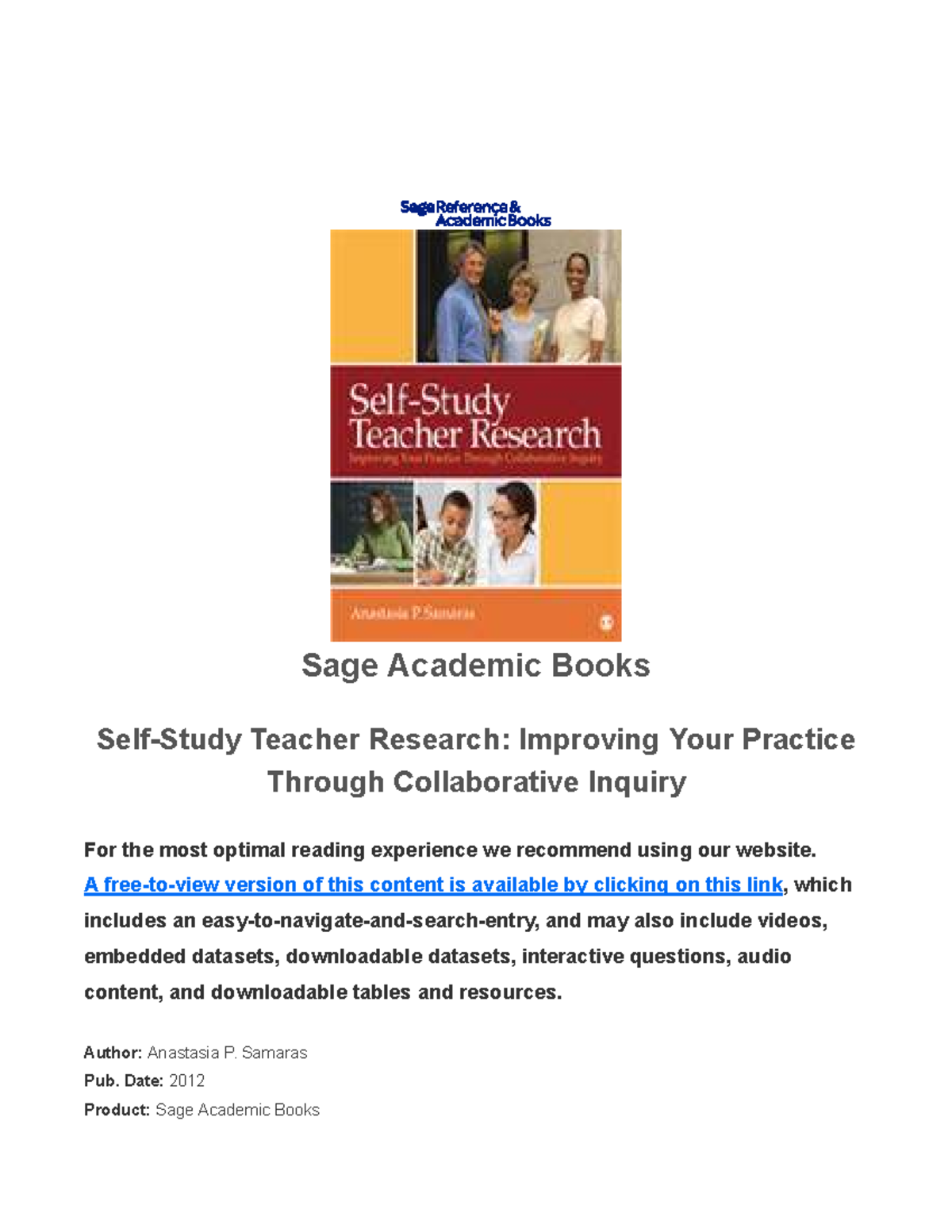 Teacher Research: Improving Practice Through Collaborative Inquiry (EDU ...