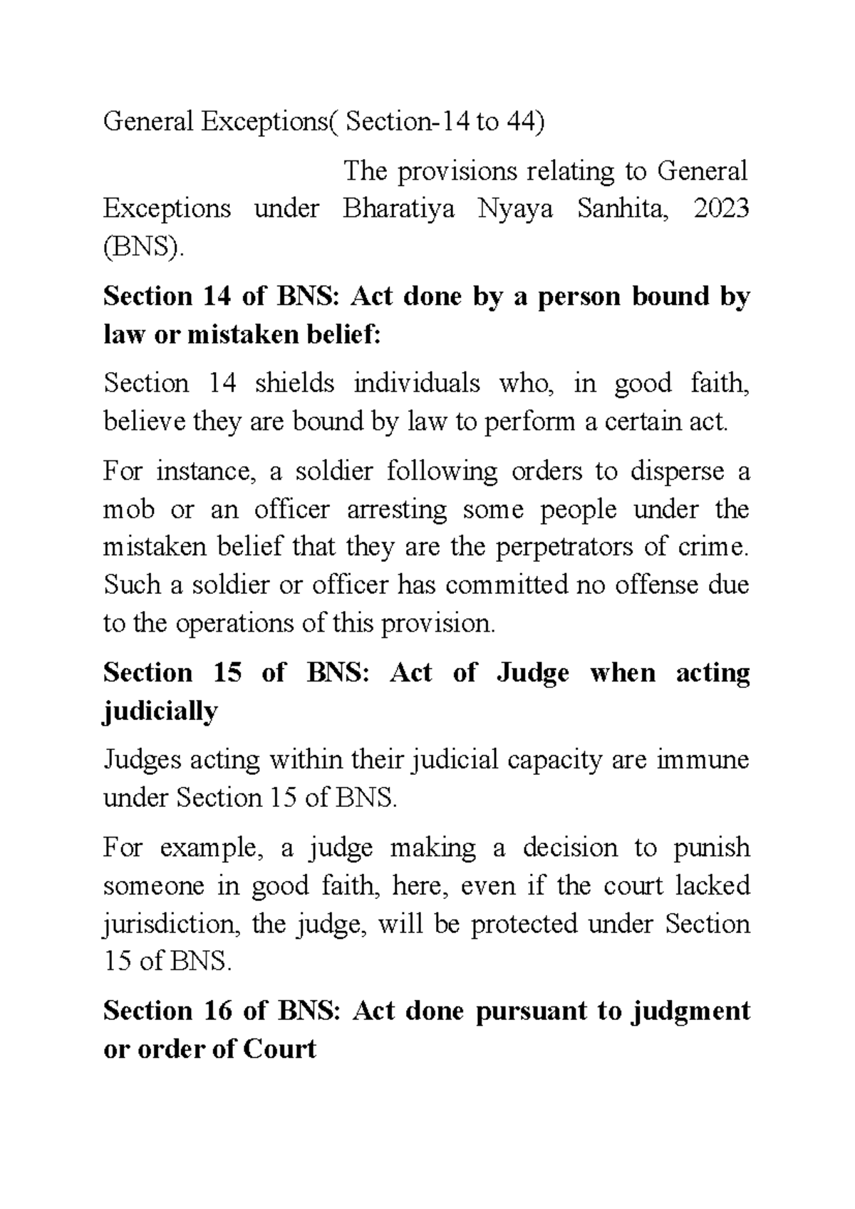 General Exceptions - loiyyjkl - General Exceptions( Section-14 to 44 ...