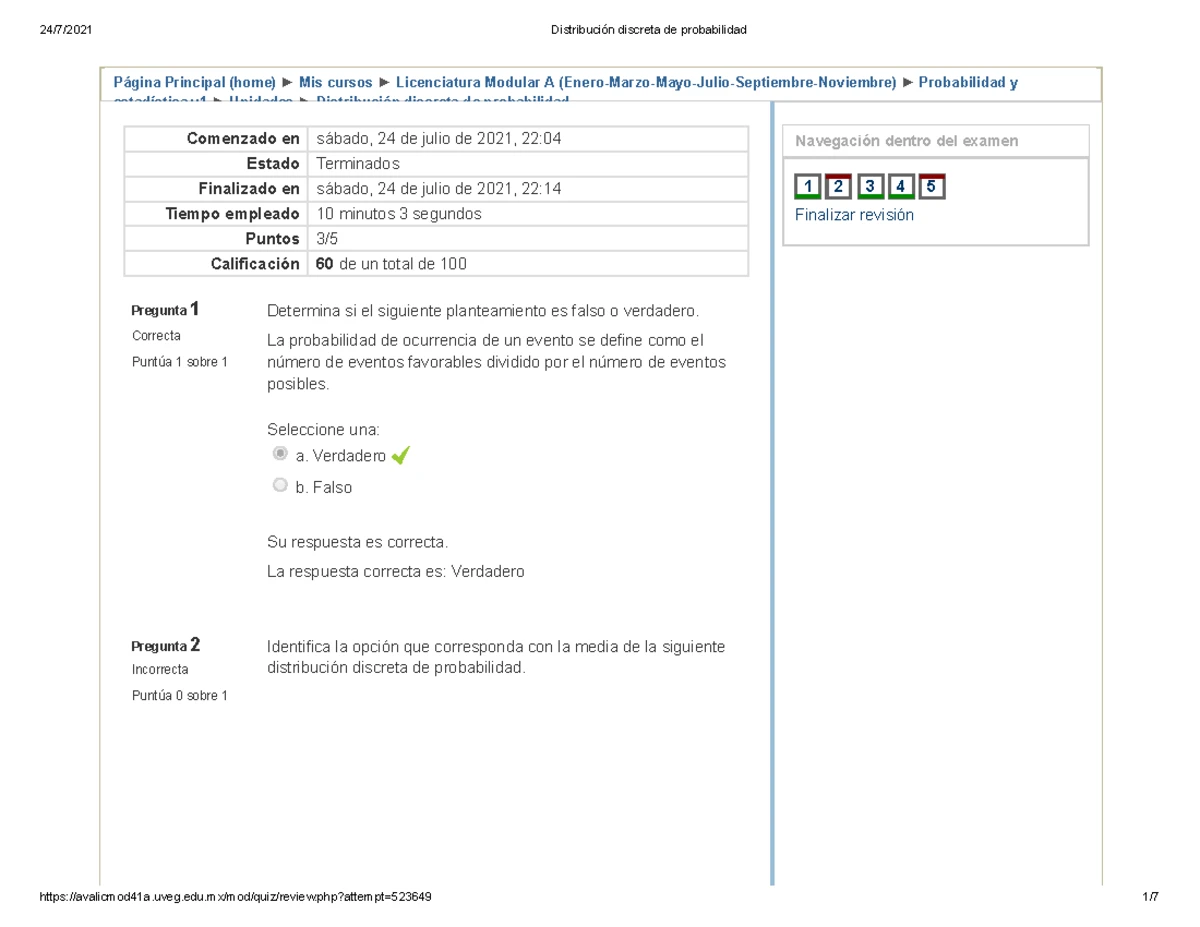 Probabilidad UVEG - Actividad - Aplica tus conocimientos de