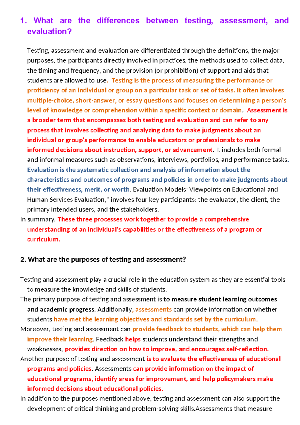 EDU 101: Understanding Testing, Assessment, and Evaluation in Education ...