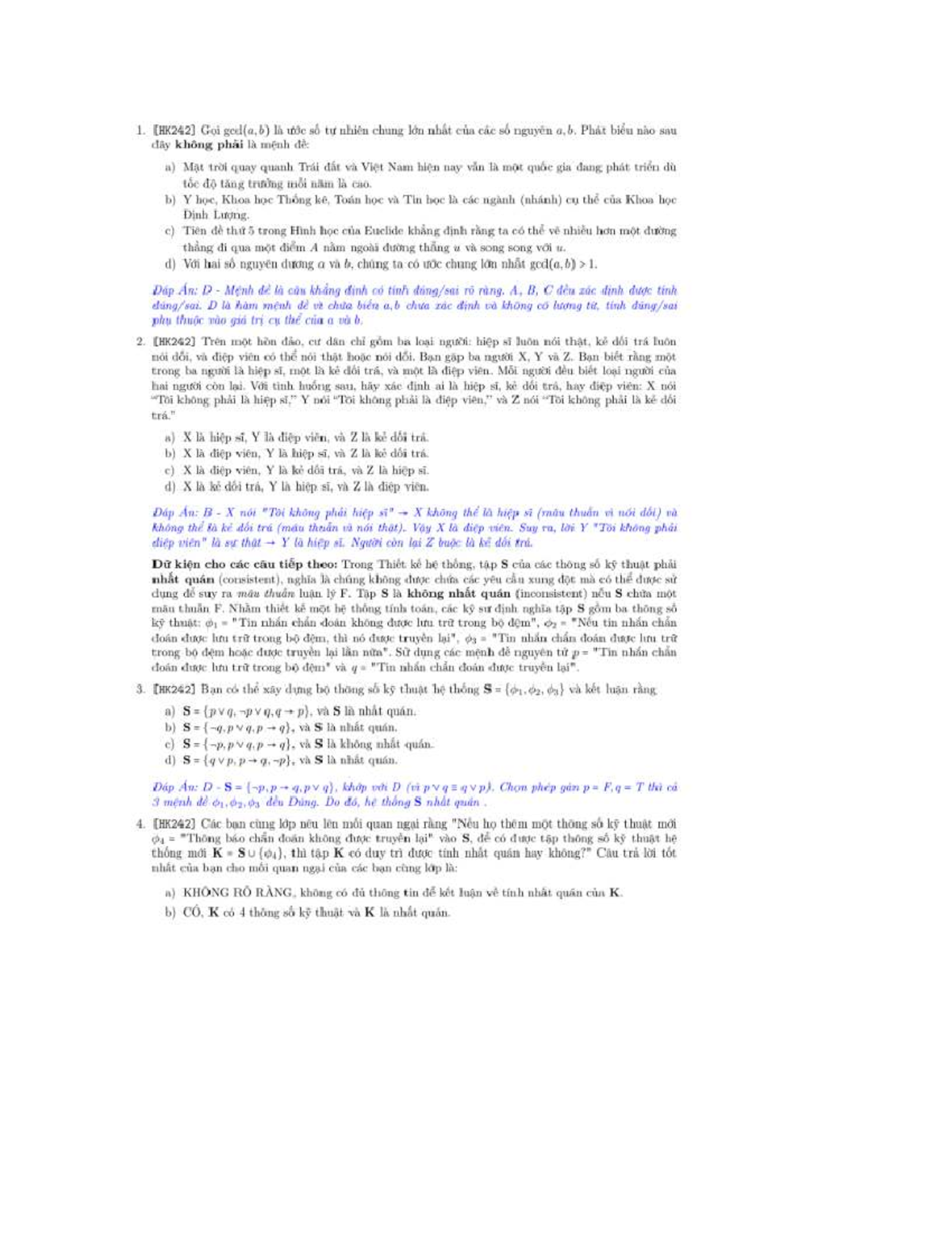 [HE242] Logic Study Guide and Exam Preparation Notes - Studocu