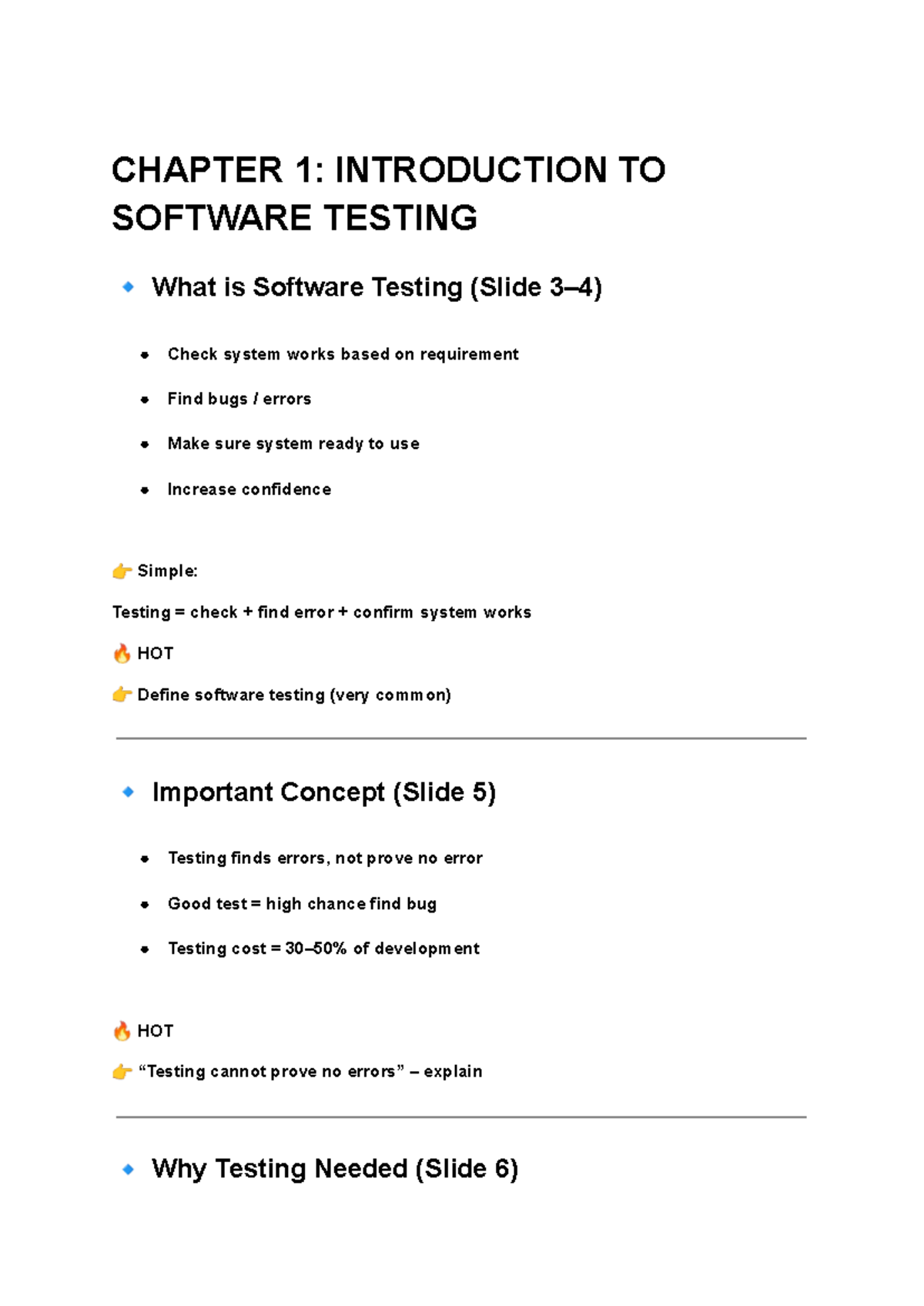 CHAPTER 1: INTRODUCTION TO SOFTWARE TESTING - Key Concepts and ...
