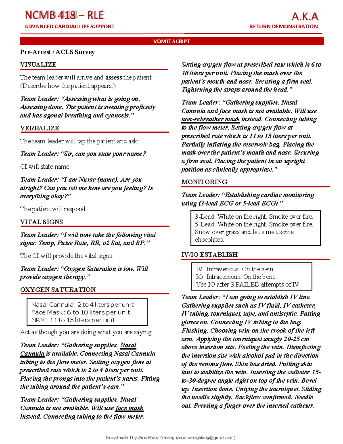 ACLS Reviewer - LECTURE NOTES - ADVANCED CARDIAC LIFE SUPPORT A.K ...
