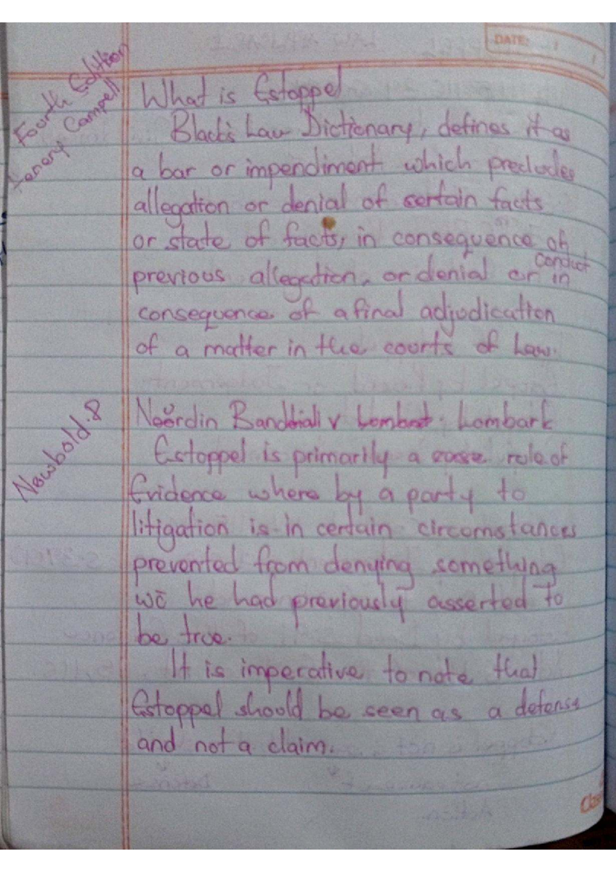Estoppel Notes: Understanding Legal Principles and Case Law - Studocu