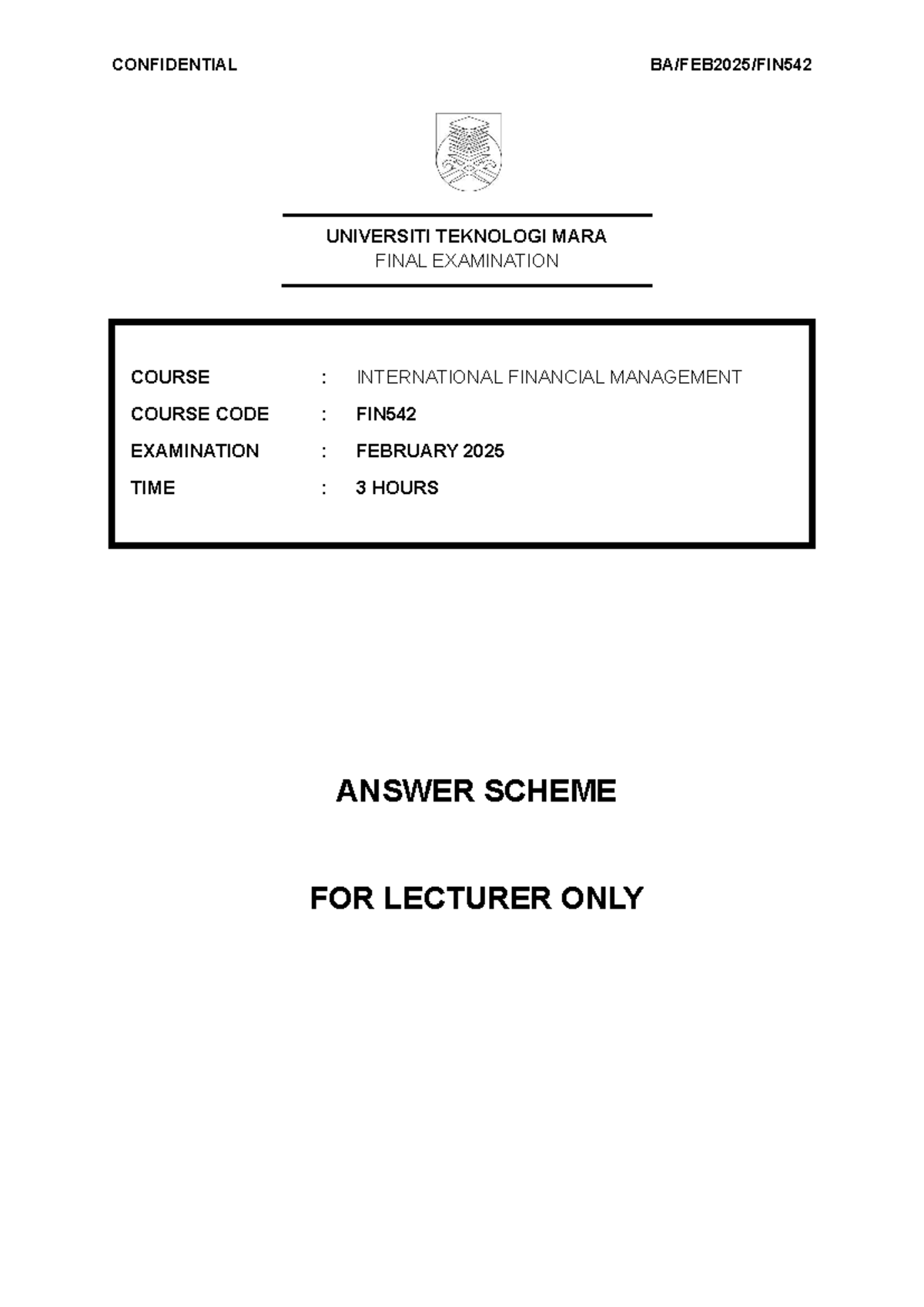 FIN542 International Financial Management Final Exam Answers - Feb 2025 ...