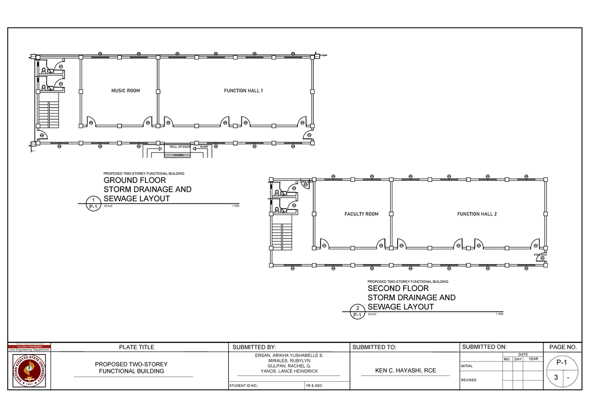 P-1: Storm Drainage & Sewage Layout for Proposed Building - Studocu