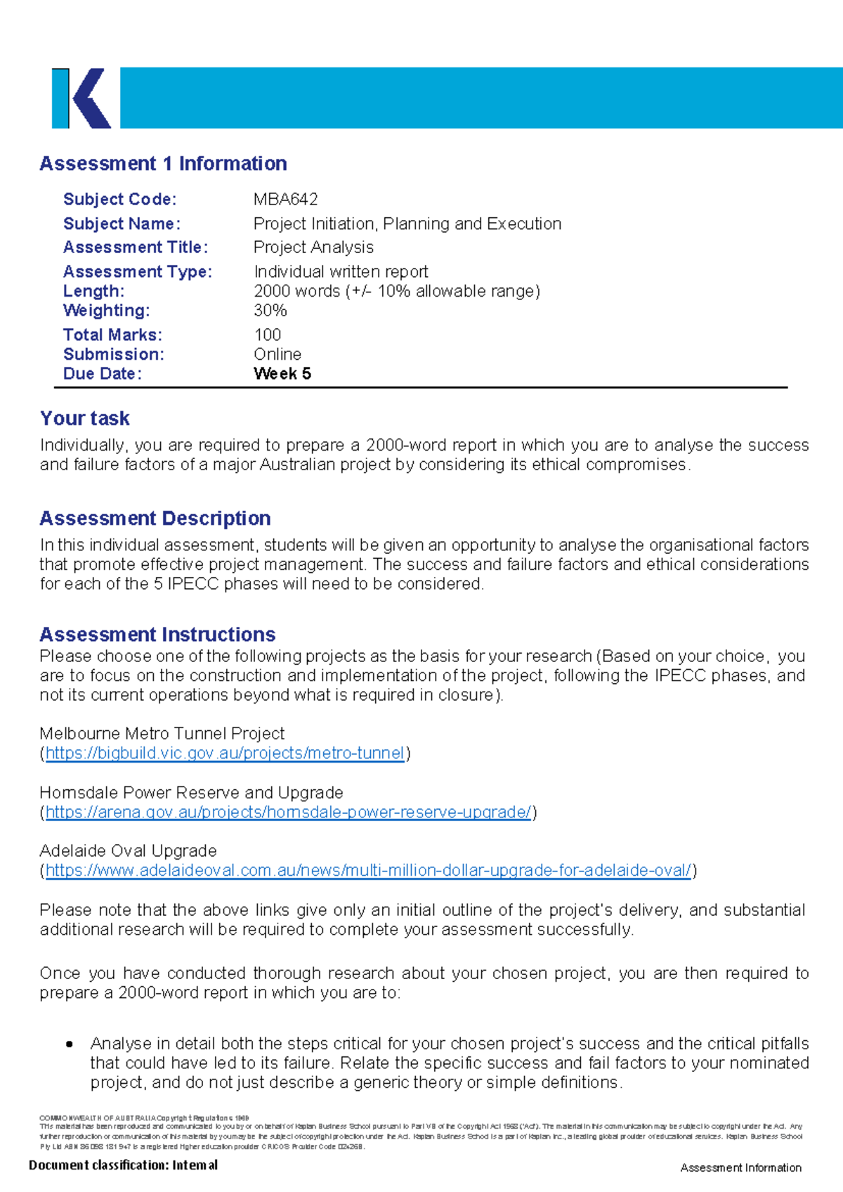 MBA642 Project Analysis: Success and Failure Factors in IPECC Phases ...