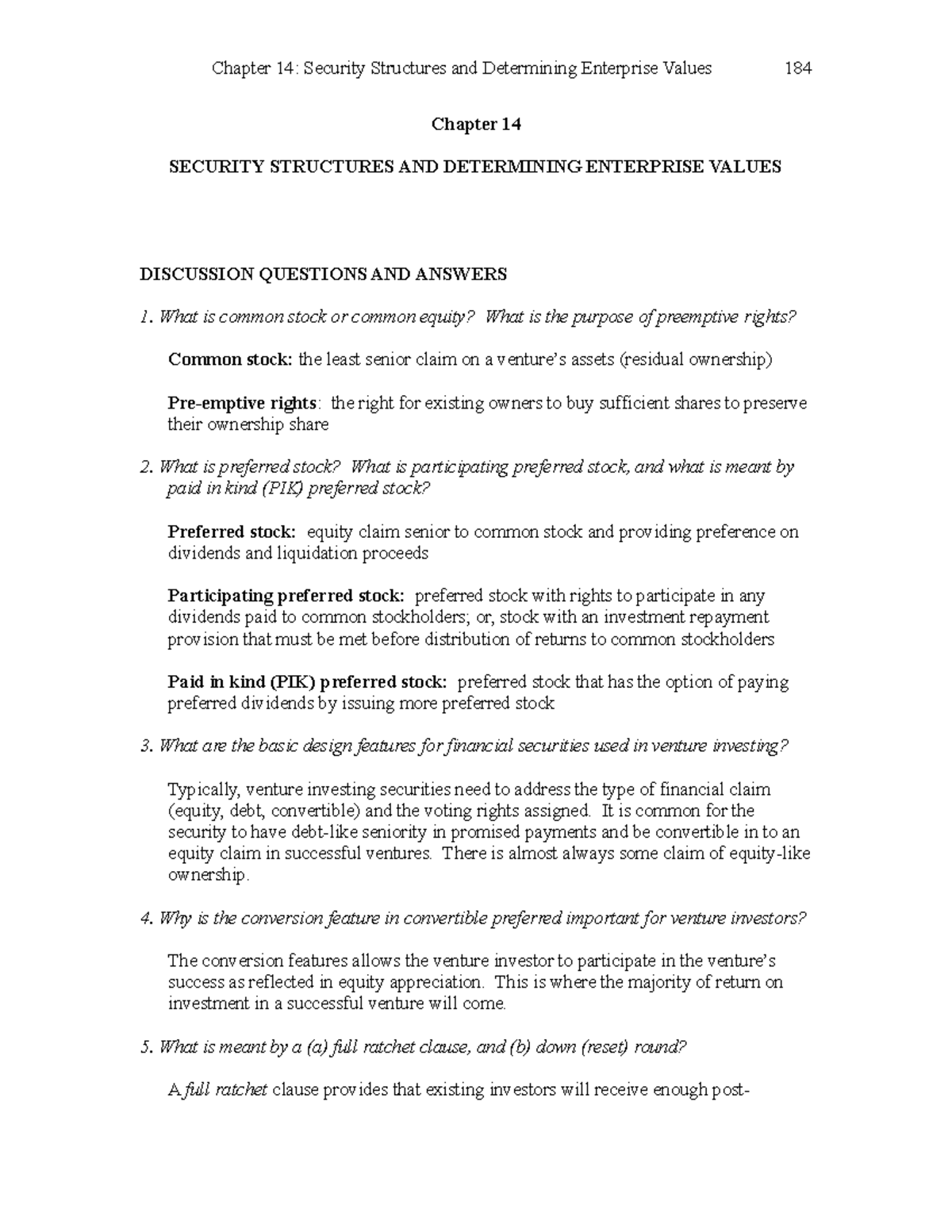 Chapter 14 - Chapter 14 SECURITY STRUCTURES AND DETERMINING ENTERPRISE ...