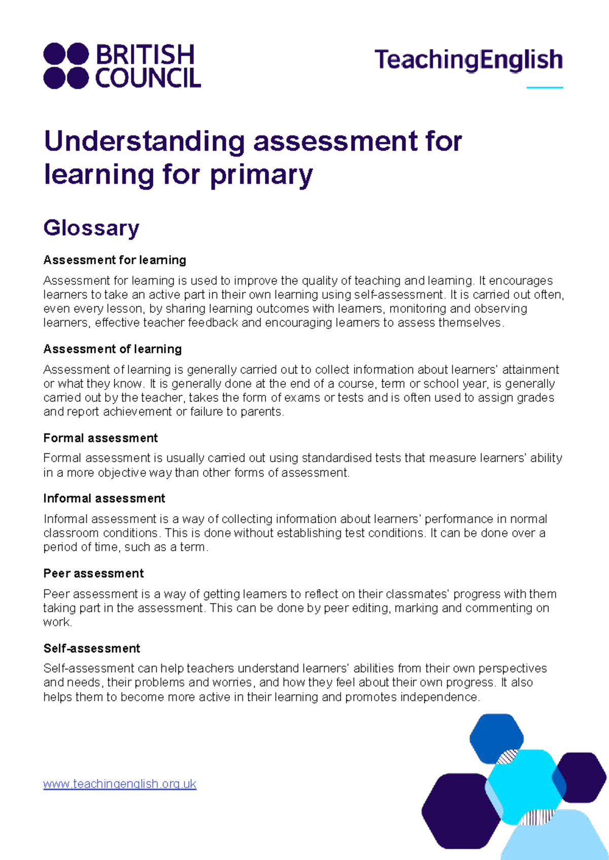 Resources - Understanding Assessment for Learning in Primary Education ...