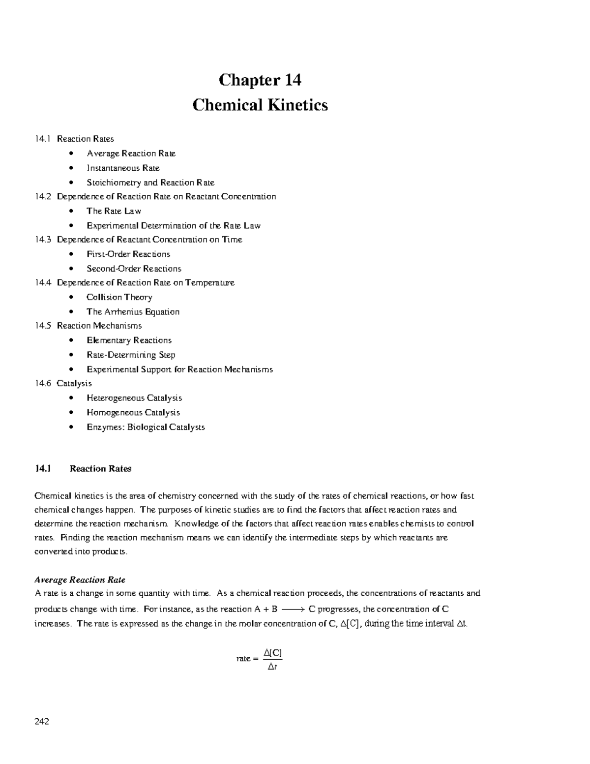 Chemical Kinetics Study Guide (Chapter 14) - Key Concepts - Studocu