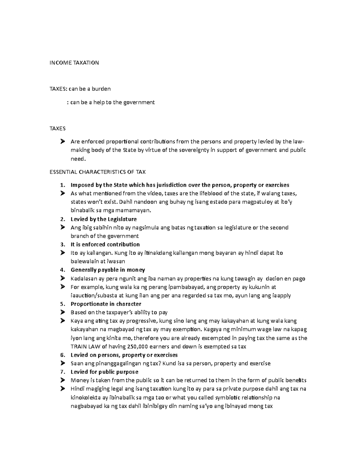 Income Taxation Overview and Key Concepts: A Guide - Studocu