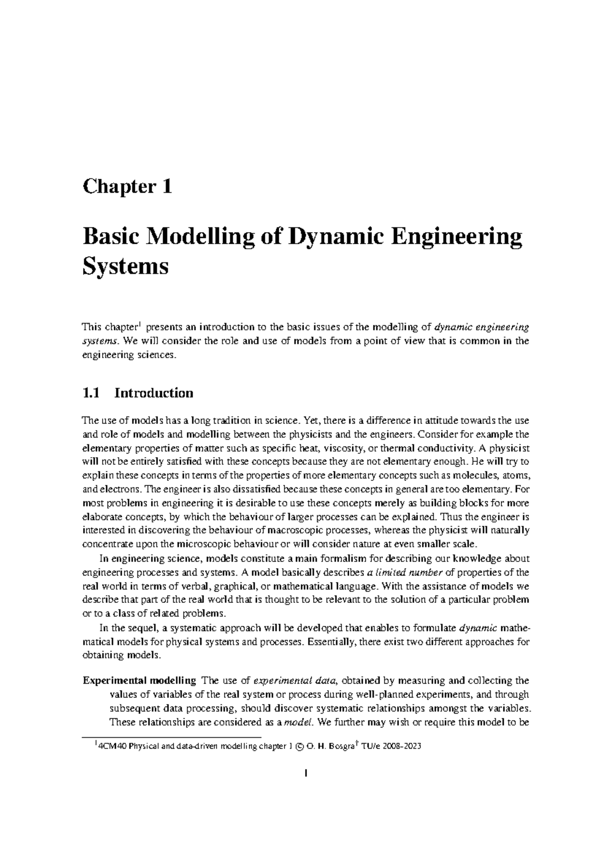 Chapter 1: Basic Modelling of Dynamic Engineering Systems (4CM40 ...