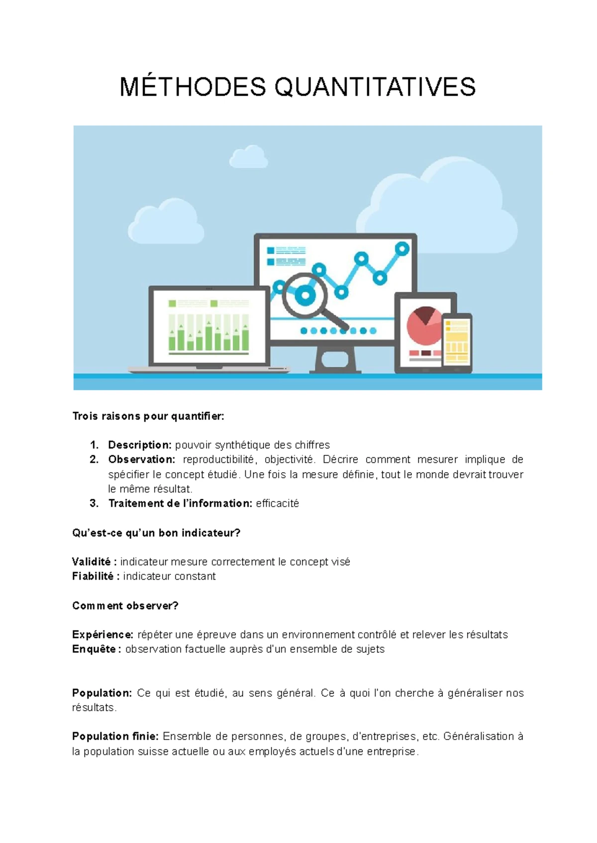 Introduction aux Méthodes Quantitatives T100000 - Cours et Chapitres ...