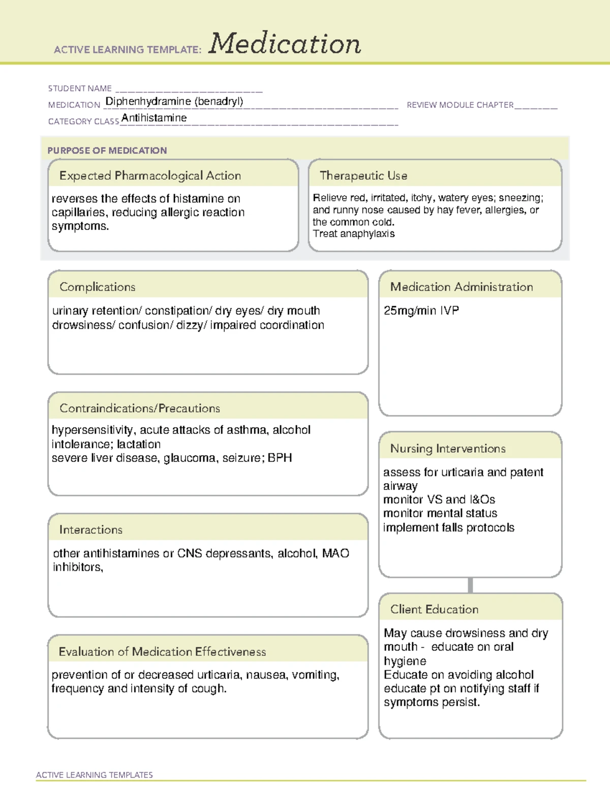 ACTIVE LEARNING TEMPLATE: Ondansetron (Zofran) Drug Card Review - Studocu