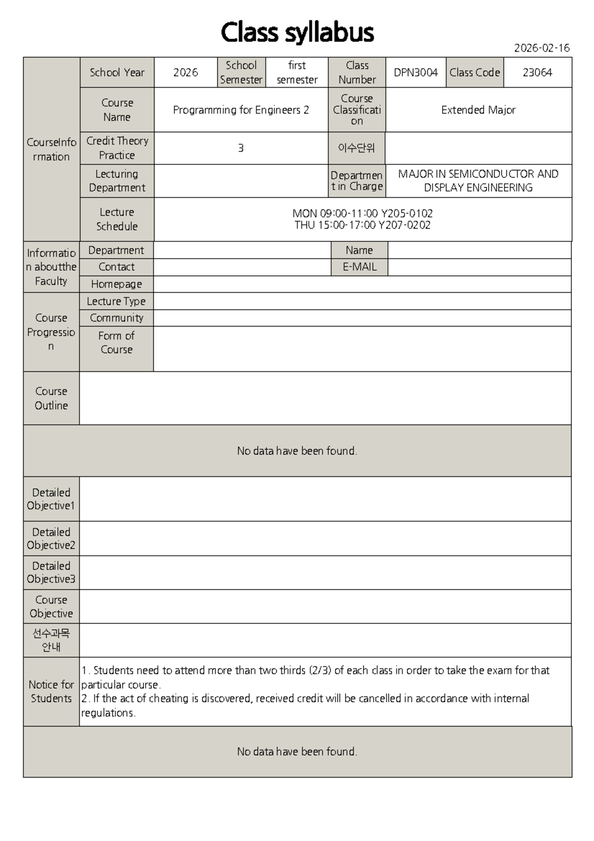 DPN3004 Syllabus: Programming for Engineers - 1st Semester 2026 - Studocu