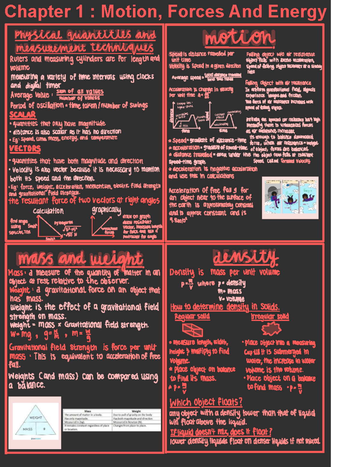 Igcse Physics Notes: Chapter 1 - Motion, Forces & Energy - Studocu