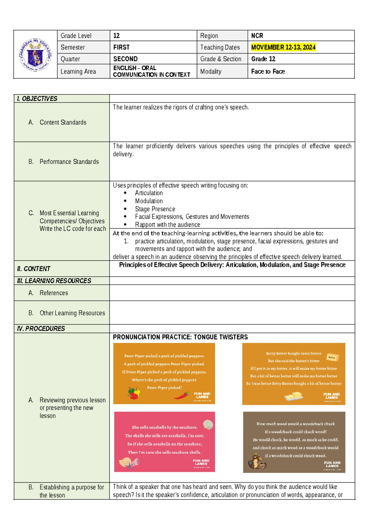 CO Q2 Oral Communication in Context SHS Module 11 - CO_Q2_Oral ...