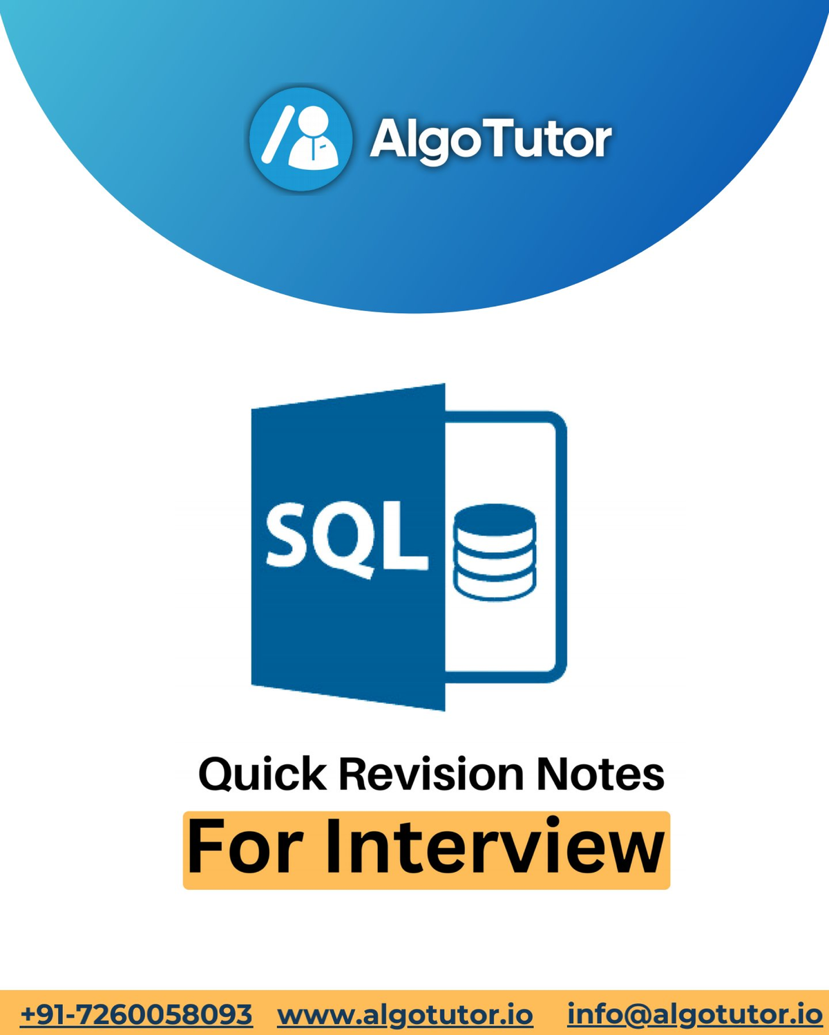 AlgoTutor SQL Quick Revision Notes for Interview Preparation - Studocu