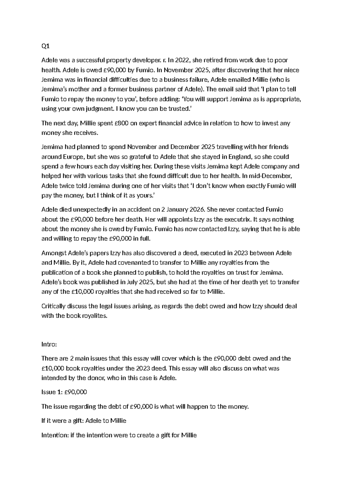 Trust Law Exam Outline - OBA - Studocu