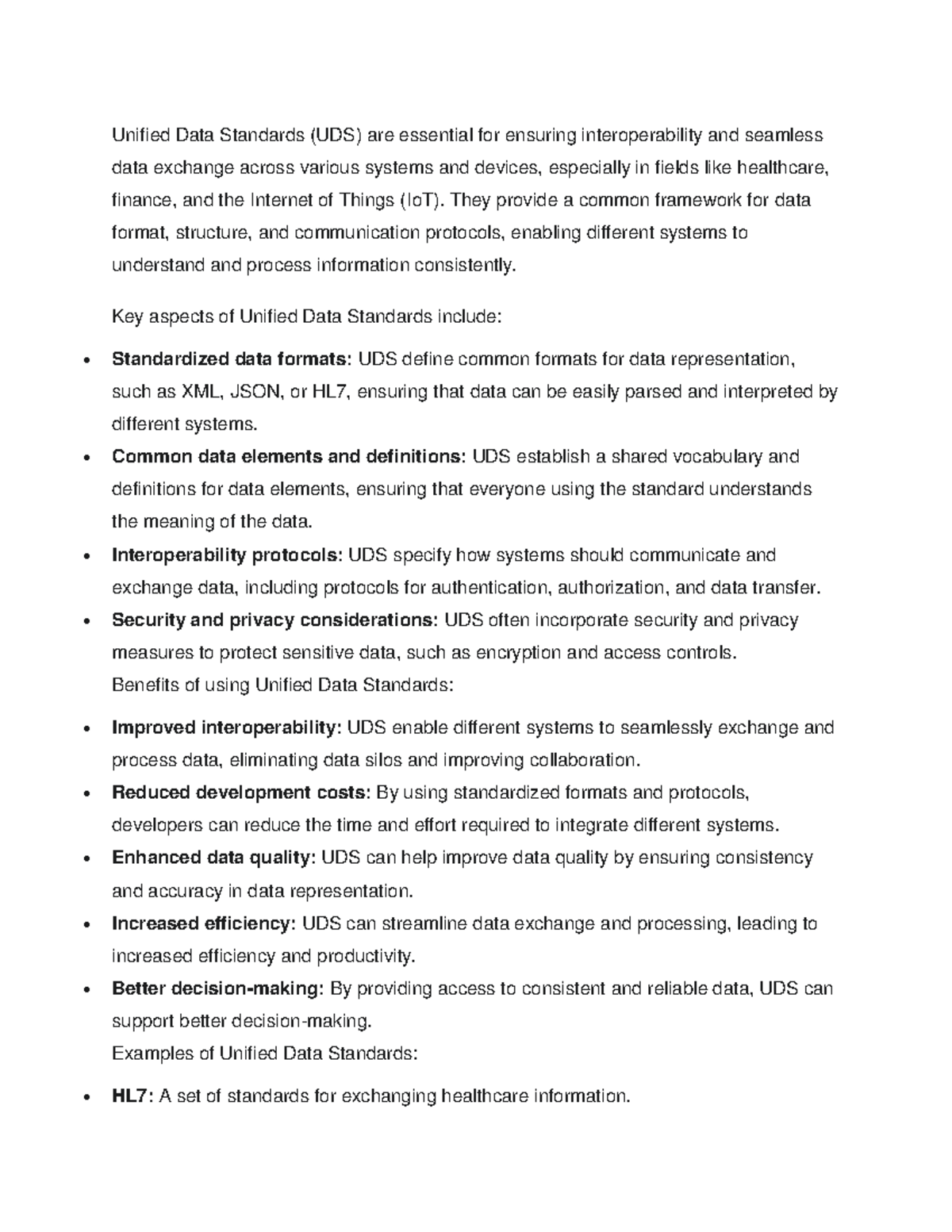 Unified Data Standards (UDS) for Interoperability in IoT and Healthcare ...