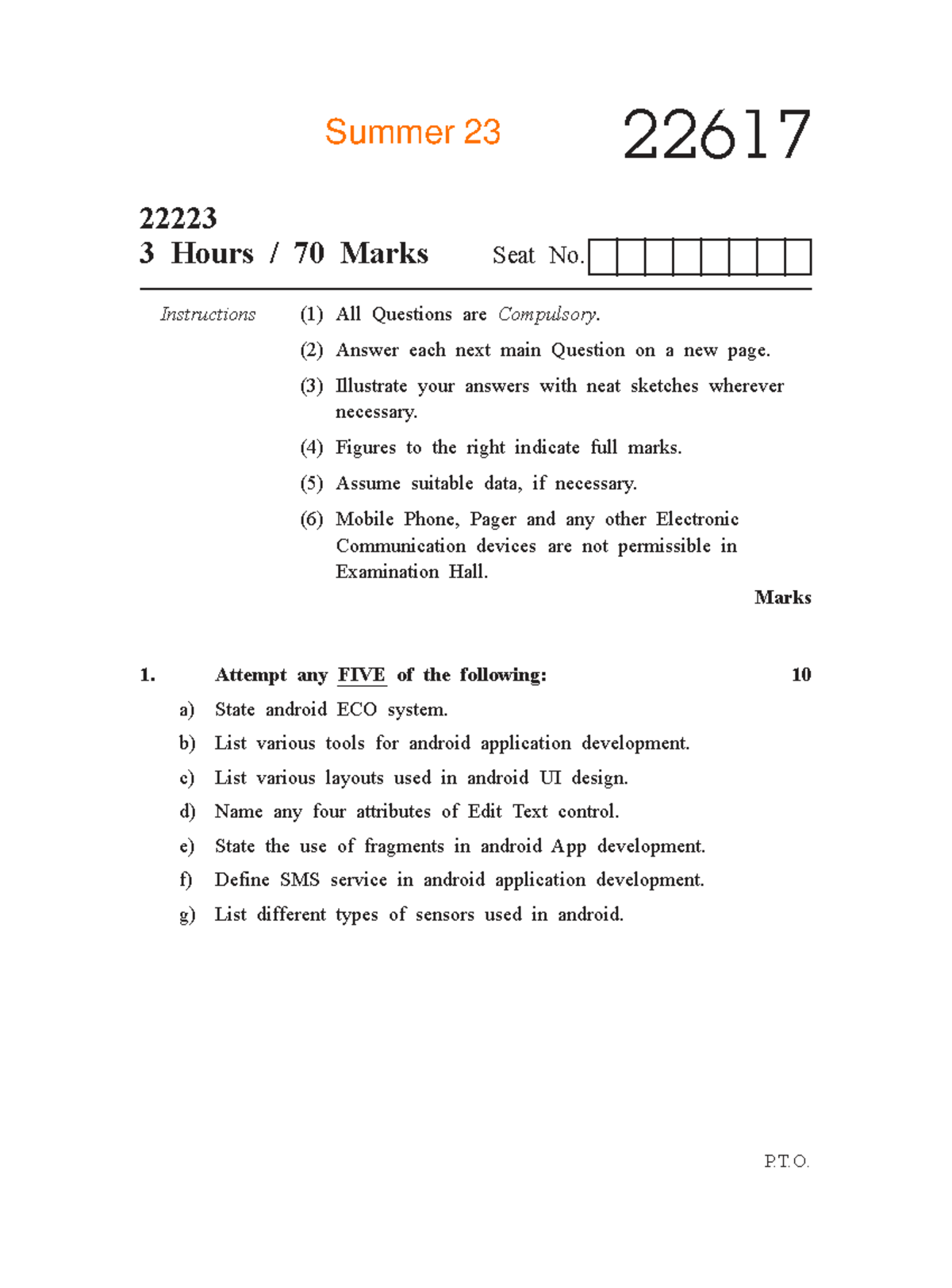 22617-2023-Summer - Model Answers for Android Development Exam - Studocu