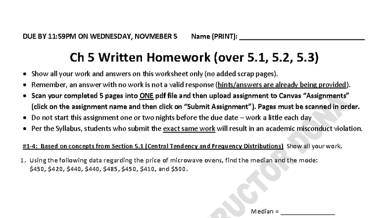 Chapter 5 Written Homework (Sections 5.1, 5.2, 5.3) - Studocu