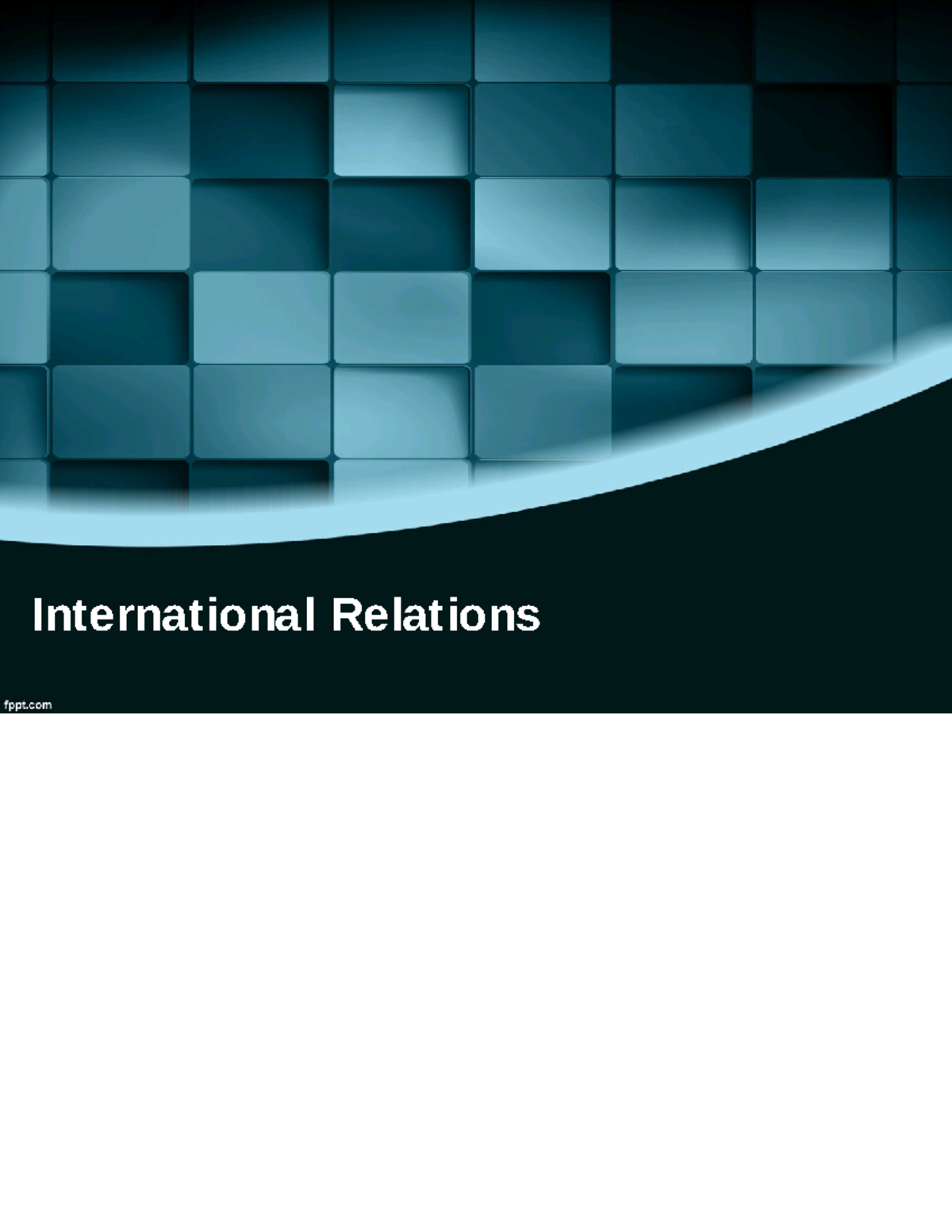 IR Lecture 3 - The Role of Power in International Relations - Studocu