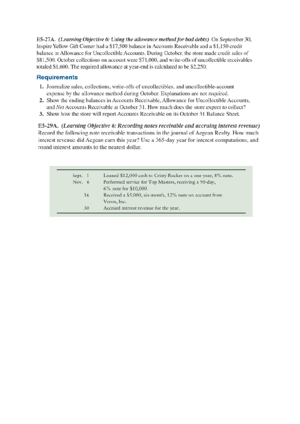Homework Chapter 5 - Bad Debts & Notes Receivable Prep for Midterm - Studocu
