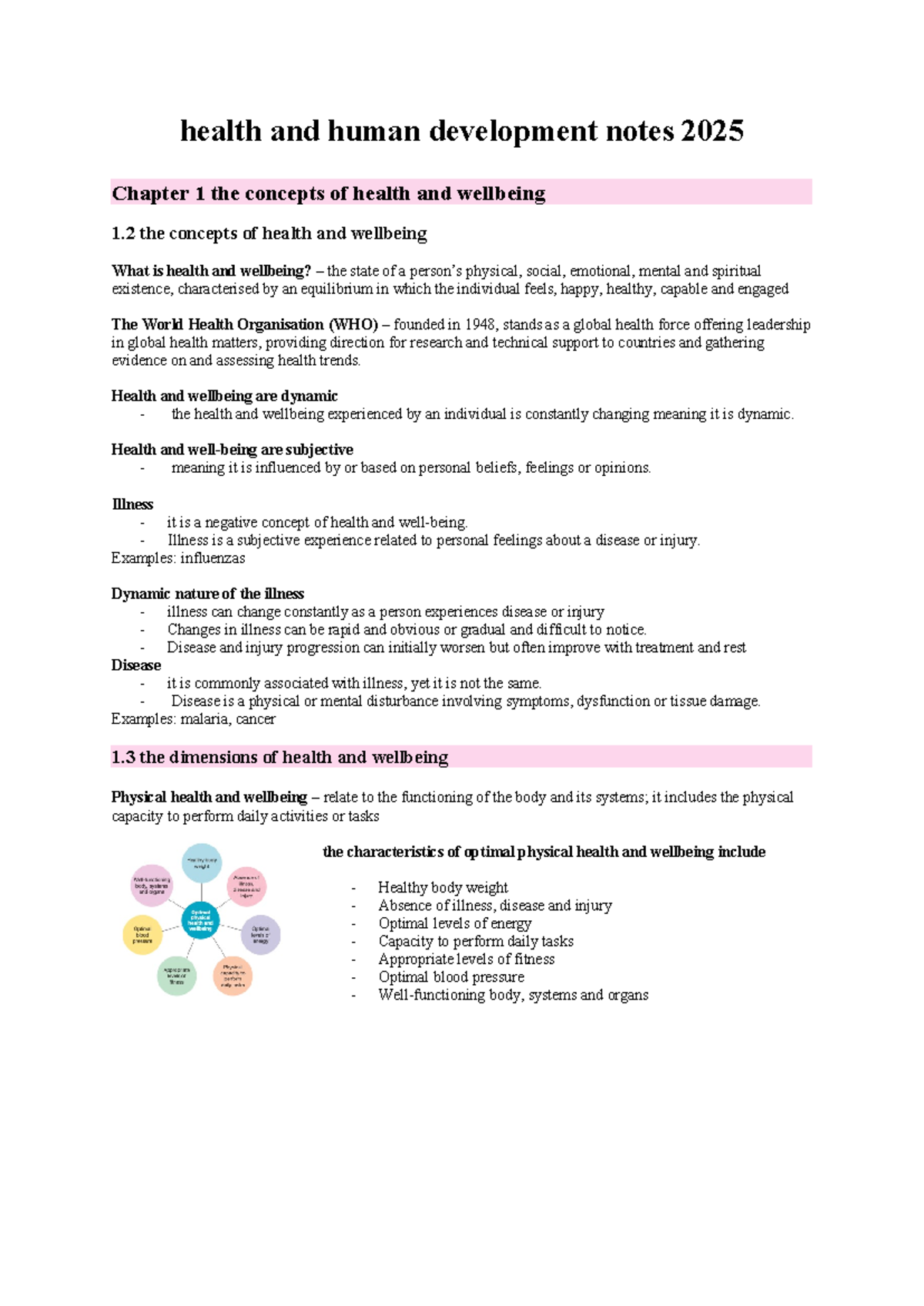 Health and human development notes unit 3 2025 - health and human ...